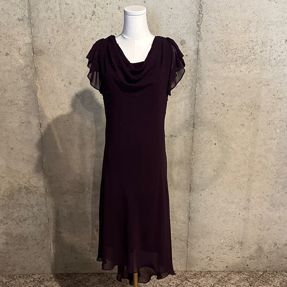 S.L. Fashions Purple Midi Dress